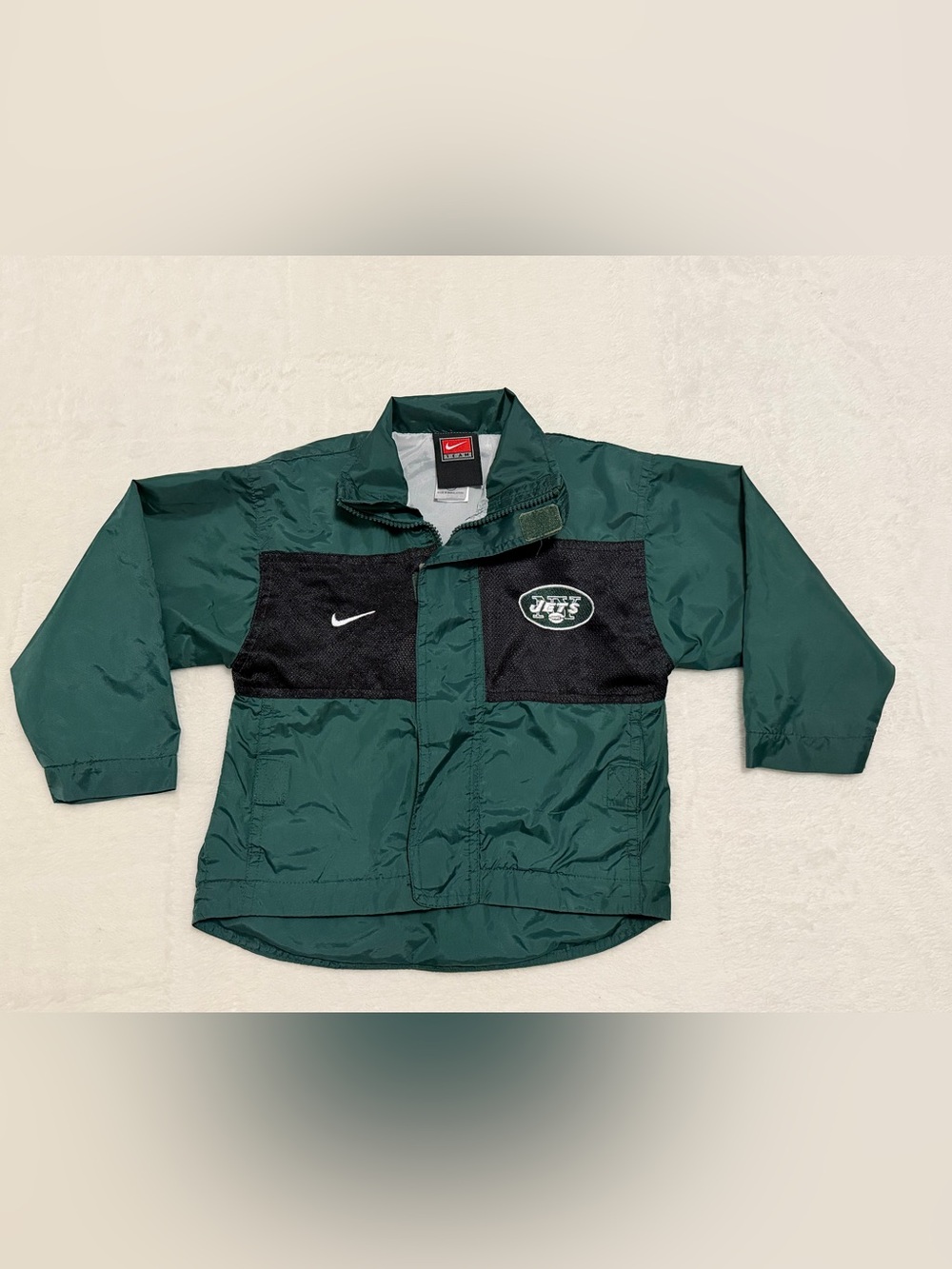 Vintage Early 2000s Nike Team NFL New York Jets child’s Full-Zip Windbreaker